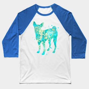 Basenji Dog Watercolor Painting Baseball T-Shirt